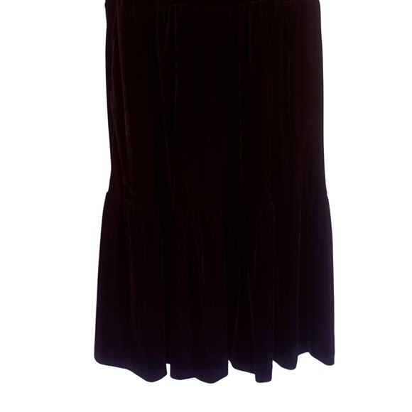 J. Crew Factory Dress Womens Size 2 Black Velour Tiered Flowy Vanilla Girl - Picture 4 of 8